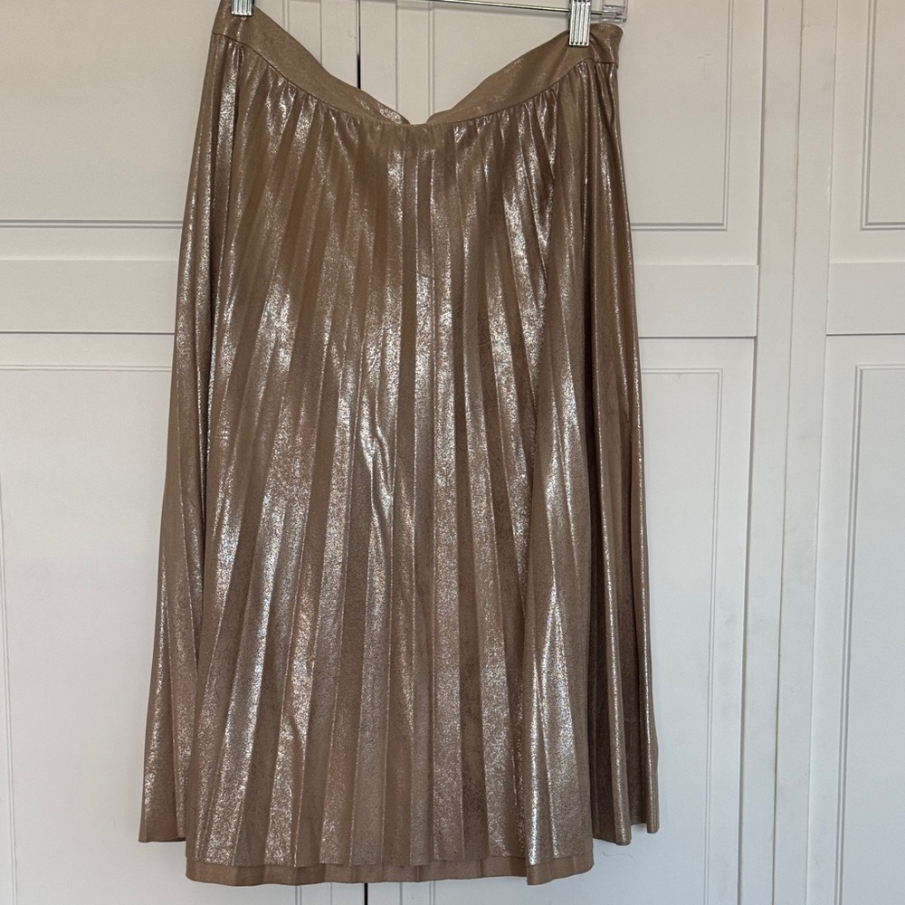 Maeve Shiny Bronze A-Line Skirt